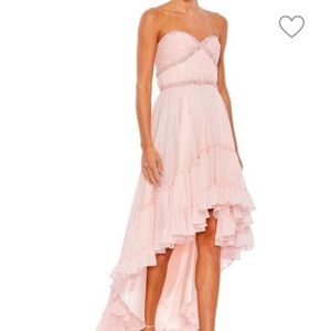 MAC DUGGAL Strapless Beaded High Low Gown size 4